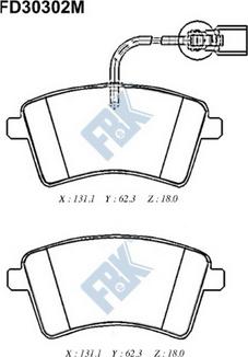 FBK FD30302M - Brake Pad Set, disc brake autospares.lv