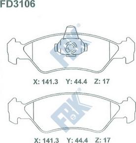 FBK FD3106 - Brake Pad Set, disc brake autospares.lv