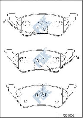 FBK FD31002 - Brake Pad Set, disc brake autospares.lv