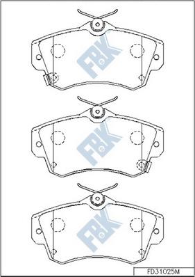 FBK FD31025M - Brake Pad Set, disc brake autospares.lv