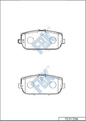 FBK FD3135M - Brake Pad Set, disc brake autospares.lv