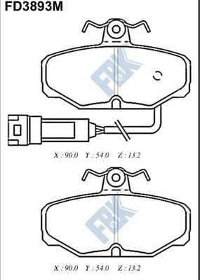 FBK FD3893M - Brake Pad Set, disc brake autospares.lv