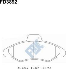 FBK FD3892 - Brake Pad Set, disc brake autospares.lv