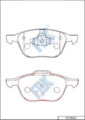 FBK FD3849 - Brake Pad Set, disc brake autospares.lv