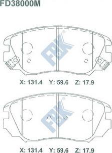 FBK FD38000M - Brake Pad Set, disc brake autospares.lv