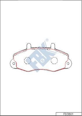 FBK FD3801 - Brake Pad Set, disc brake autospares.lv