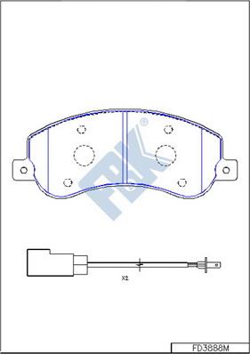 FBK FD3888M - Brake Pad Set, disc brake autospares.lv