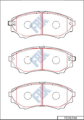 FBK FD3830M - Brake Pad Set, disc brake autospares.lv