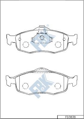 FBK FD3838 - Brake Pad Set, disc brake autospares.lv