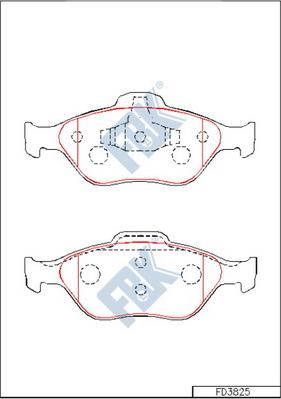 FBK FD3825 - Brake Pad Set, disc brake autospares.lv