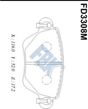 FBK FD3308M - Brake Pad Set, disc brake autospares.lv