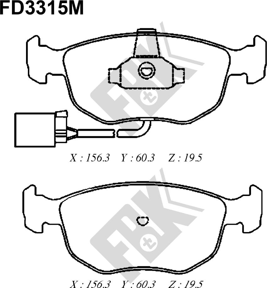 FBK FD3315M - Brake Pad Set, disc brake autospares.lv