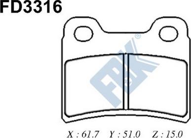 FBK FD3316 - Brake Pad Set, disc brake autospares.lv