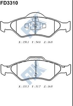 FBK FD3310 - Brake Pad Set, disc brake autospares.lv