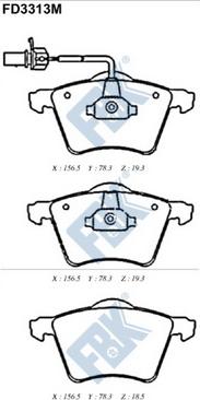 FBK FD3313M - Brake Pad Set, disc brake autospares.lv