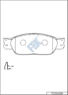 FBK FD32005M - Brake Pad Set, disc brake autospares.lv