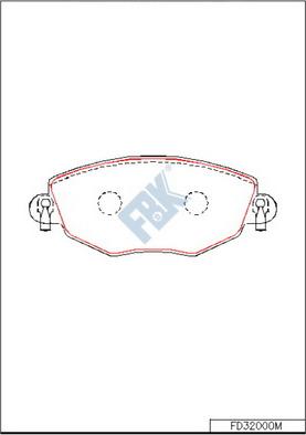 FBK FD32000M - Brake Pad Set, disc brake autospares.lv