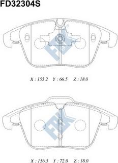 FBK FD32304S - Brake Pad Set, disc brake autospares.lv