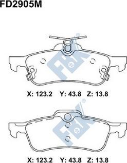 FBK FD2905M - Brake Pad Set, disc brake autospares.lv