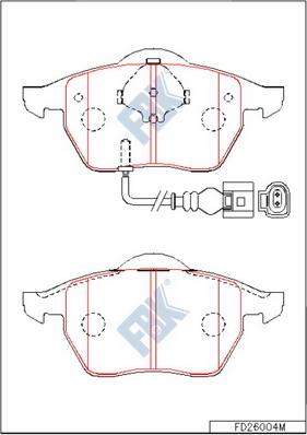 FBK FD26004M - Brake Pad Set, disc brake autospares.lv