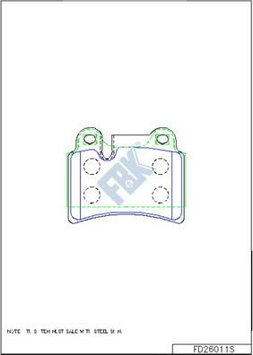 FBK FD26011S - Brake Pad Set, disc brake autospares.lv