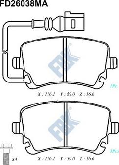 GMC 2332603 - Brake Pad Set, disc brake autospares.lv