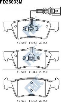 FBK FD26033M - Brake Pad Set, disc brake autospares.lv