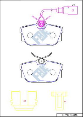 FBK FD26024MA - Brake Pad Set, disc brake autospares.lv