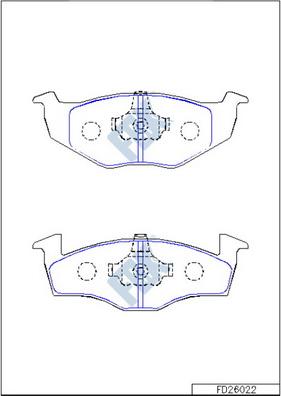 FBK FD26022 - Brake Pad Set, disc brake autospares.lv