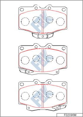 FBK FD2096M - Brake Pad Set, disc brake autospares.lv