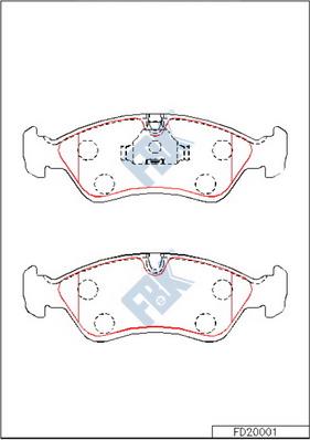 FBK FD20001 - Brake Pad Set, disc brake autospares.lv