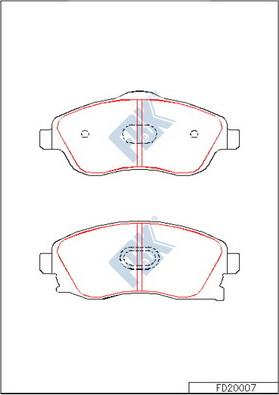 FBK FD20007 - Brake Pad Set, disc brake autospares.lv