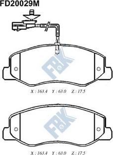 FBK FD20029M - Brake Pad Set, disc brake autospares.lv