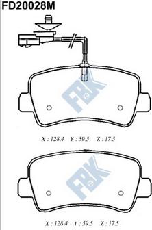 FBK FD20028M - Brake Pad Set, disc brake autospares.lv