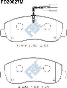 FBK FD20027M - Brake Pad Set, disc brake autospares.lv