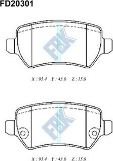 FBK FD20301 - Brake Pad Set, disc brake autospares.lv