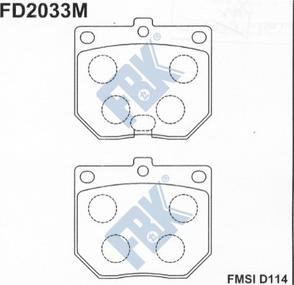 FBK FD2033M - Brake Pad Set, disc brake autospares.lv