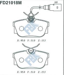 FBK FD21018M - Brake Pad Set, disc brake autospares.lv