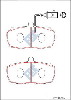 FBK FD21086M - Brake Pad Set, disc brake autospares.lv