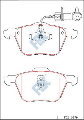 FBK FD21037M - Brake Pad Set, disc brake autospares.lv