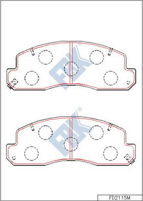 FBK FD2115M - Brake Pad Set, disc brake autospares.lv