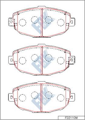 FBK FD2110M - Brake Pad Set, disc brake autospares.lv