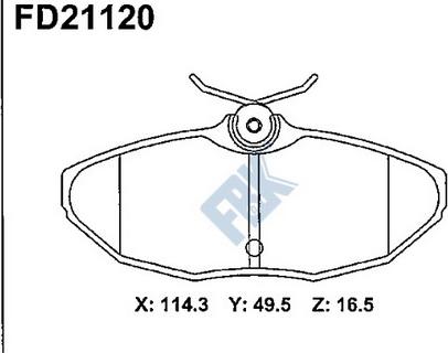 FBK FD21120 - Brake Pad Set, disc brake autospares.lv