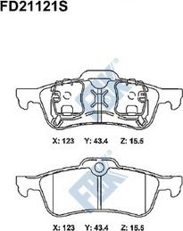 FBK FD21121S - Brake Pad Set, disc brake autospares.lv