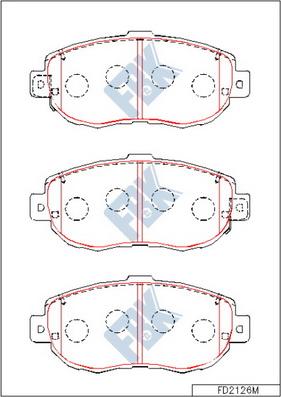 FBK FD2126M - Brake Pad Set, disc brake autospares.lv