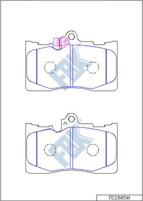 FBK FD2885M - Brake Pad Set, disc brake autospares.lv