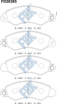 FBK FD28365 - Brake Pad Set, disc brake autospares.lv