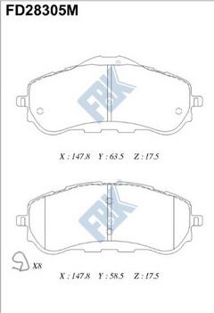 FBK FD28305M - Brake Pad Set, disc brake autospares.lv