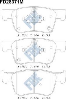 FBK FD28371M - Brake Pad Set, disc brake autospares.lv