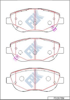 FBK FD2878M - Brake Pad Set, disc brake autospares.lv